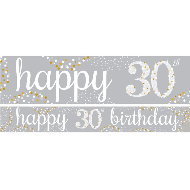 Happy 30th Birthday Celebration Paper Banners - 1m (3pk)
