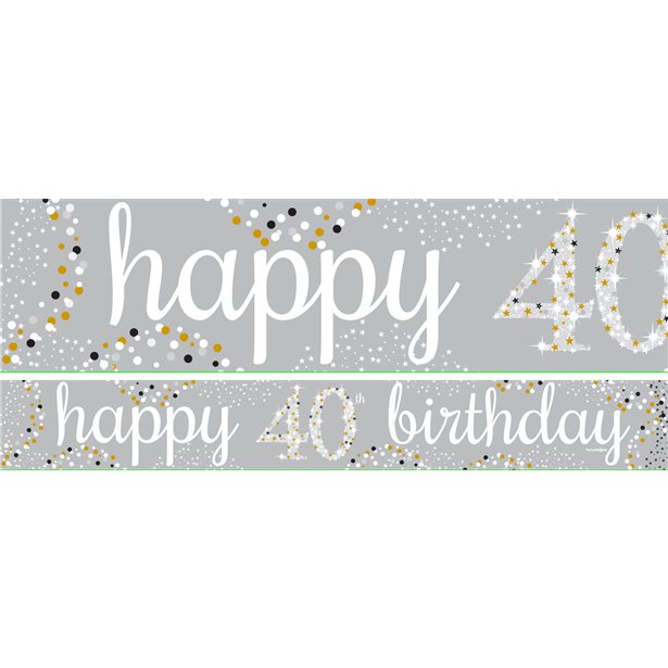 Happy 40th Birthday Celebration Paper Banners - 1m (3pk)