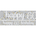 Happy 60th Birthday Celebration Paper Banners - 1m (3pk)