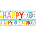 13th Birthday Brights Paper Banners - 1m (3pk)