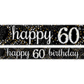 Happy 60th Birthday Blue Paper Banners - 1m (3pk)