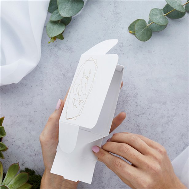 Geometric Greenery Wedding Cake Boxes (10pk)