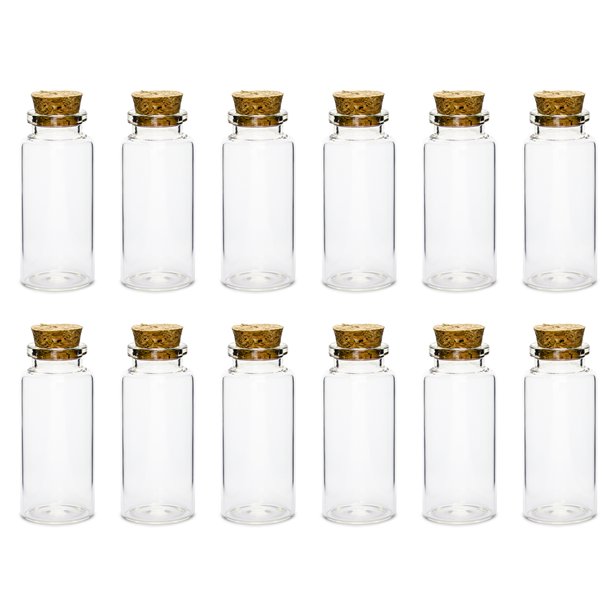 Glass Bottles with Cork Plug - 7.5cm (12pk)
