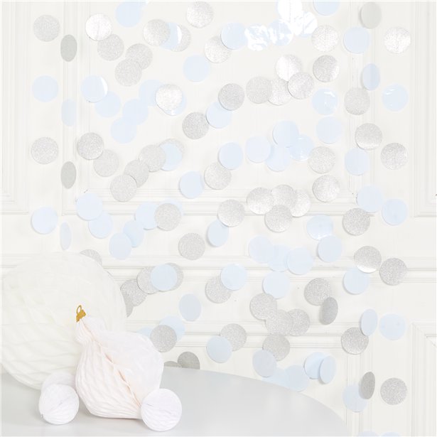 White Glitter Hanging String Decorations - 2.1m (6pk)