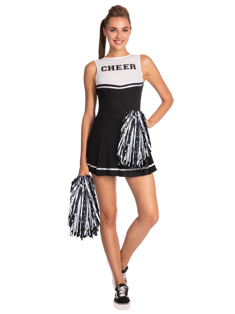 Black High School Cheerleader - Adult Costume