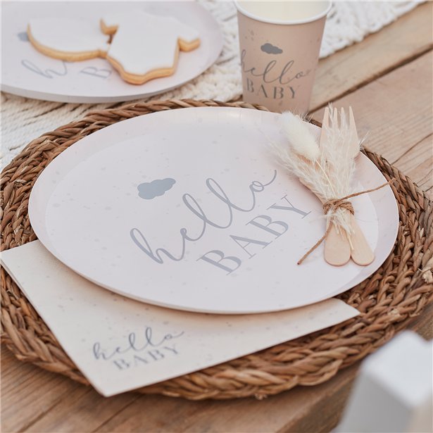 Hello Baby Eco Paper Plates - 25cm (8pk)