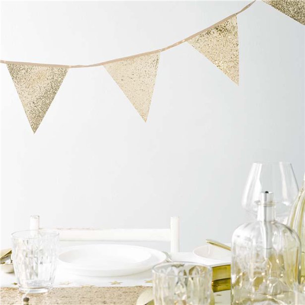 Gold Glitter Bunting - 3m