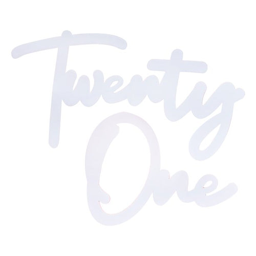 21 White Balloon Arch Sign