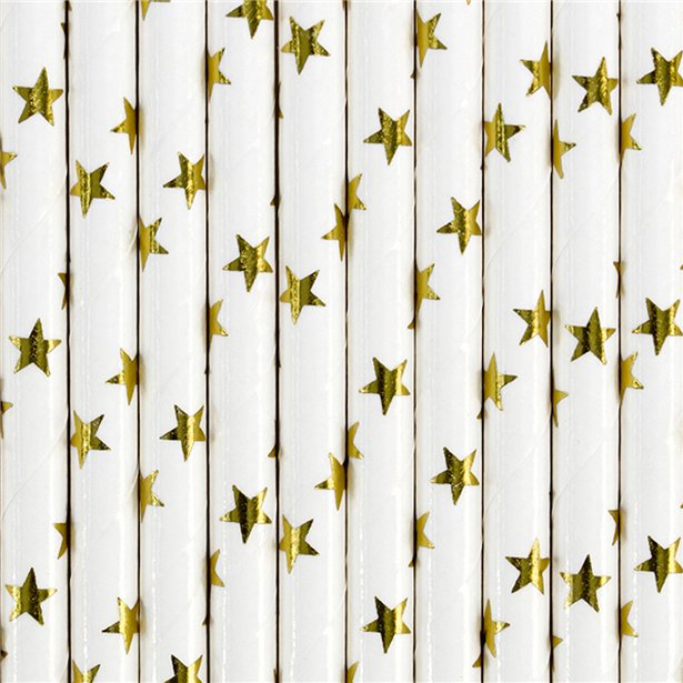 Gold Star Paper Straws (10pk)