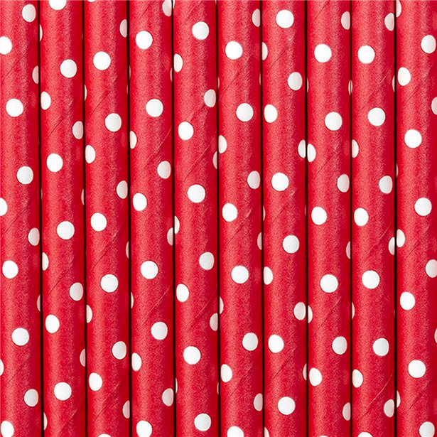 Red Dots Paper Straws (10pk)