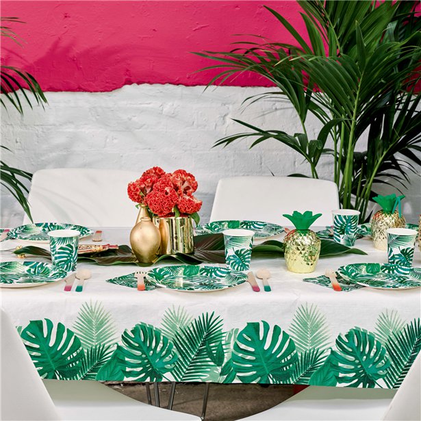Tropical Fiesta Palm Plastic Table Cover - 1.2m x 1.8m