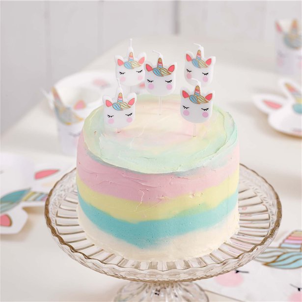We Heart Unicorn Shaped Candles (5pk)