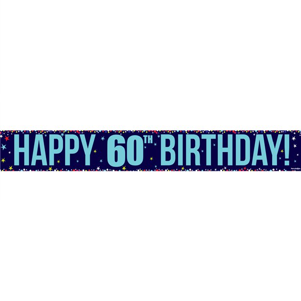 Happy 60th Birthday Paper Banners - 1m (3pk)