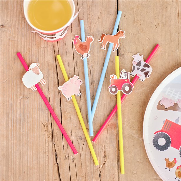 Farm Friends Paper Straws (16pk)