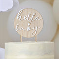 Hello Baby Wooden Cake Topper