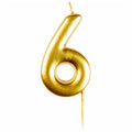 Number 6 Gold Candle
