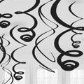 Black Hanging Swirls Decoration - 55cm (12pk)