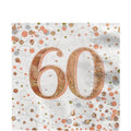 Sparkling Fizz Gold Happy 60th Birthday Napkins - 33cm (16pk)