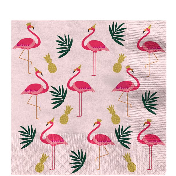 Flamingo Lunch Napkins - 33cm (16pk)