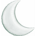 Silver Crescent Moon Shaped Balloon - 35" Foil - unpackaged