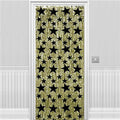 Gold with Black Stars Metallic Foil Curtain - 2.4m