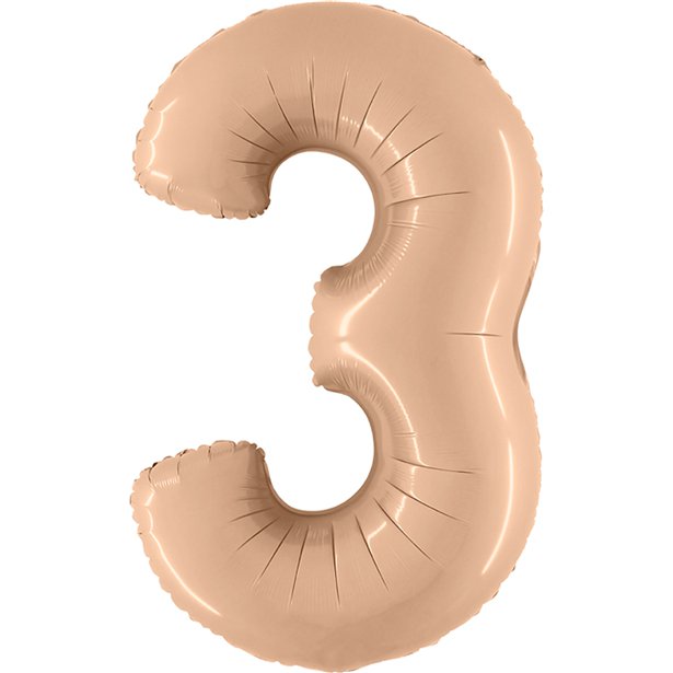 Satin Nude Foil Number Balloons - 40"