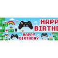 Holographic Gaming Happy Birthday Banner - 2.7m