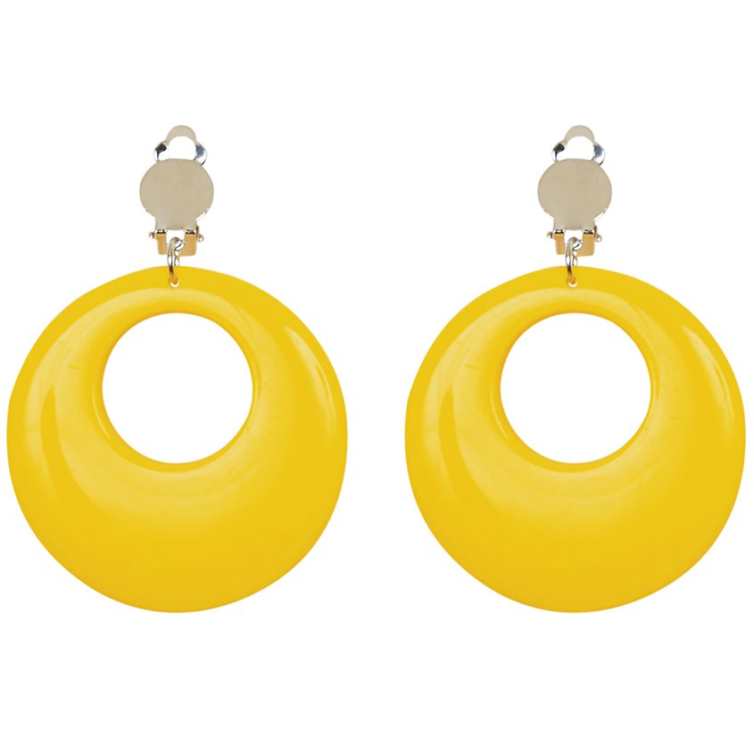 Neon Yellow 80's Earrings