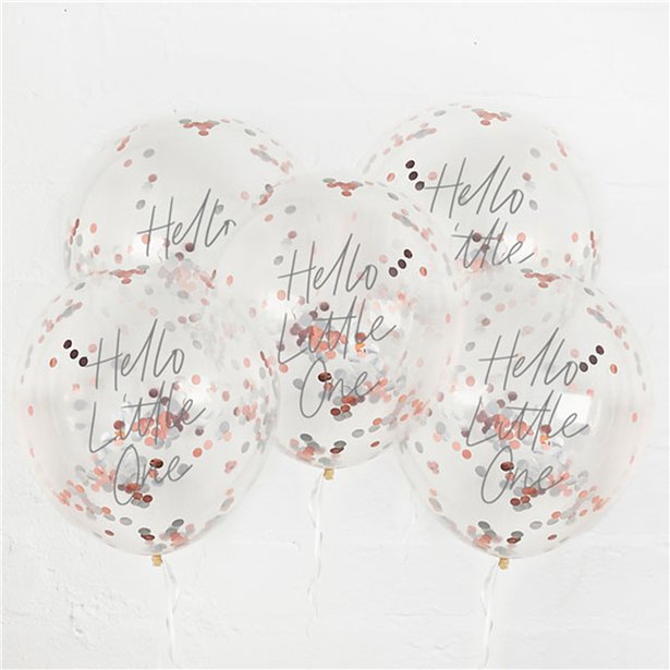 Hello Little One Confetti Latex Balloons - 12" (5pk)
