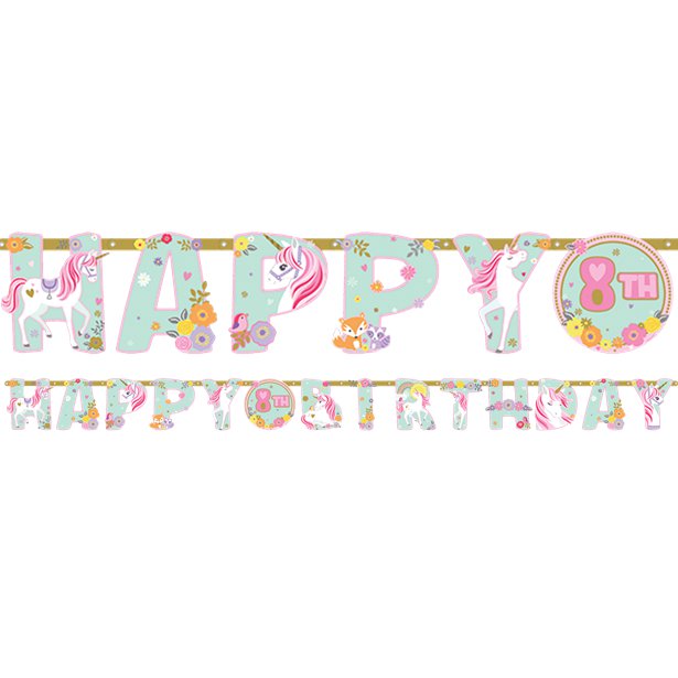 Magical Unicorn Add an Age Paper Letter Banner - 3.2m