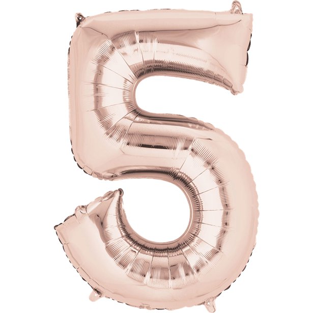 Rose Goid Foil Number Balloons - 16" Air Fill