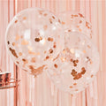 Large Rose Gold & Blush Confetti Balloons - 22" Latex (3pk)