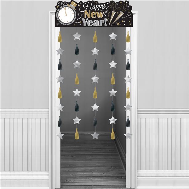 Metallic New Year's Eve Door Curtain - 1.95m
