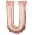 Rose Gold Letter U Air Filled Balloon - 16" Foil
