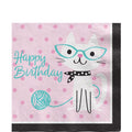 Purr-fect Party 'Happy Birthday' Paper Napkins - 33cm (16pk)