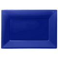 Royal Blue Plastic Serving Platters - 23cm x 32cm (3pk)