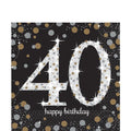 Sparkling Celebration 40th Birthday 2ply Paper Napkins - 33cm (16pk)