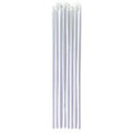 Silver Tall Candles - 16cm (10pk)
