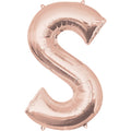 Rose Gold Letter S Balloon - 34 Foil
