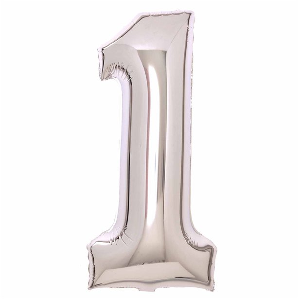 Silver Foil Number Balloons - 34"