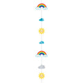 Rainbow & Clouds Glitter Paper Balloon Tail - 1.8m
