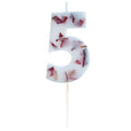 Pressed Petal Number 5 Candle - 9cm