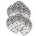 Black Confetti Printed Latex Balloons - 11" (6pk)
