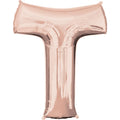 Rose Gold Letter T Balloon - 34 Foil