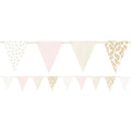 Gold & Pink Patterned Paper Bunting -  2.1 m