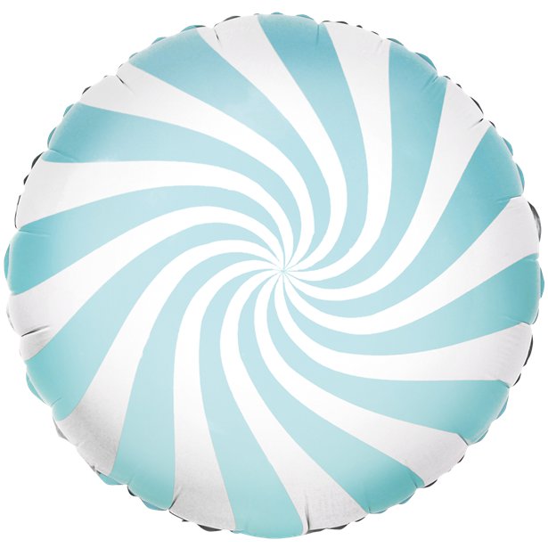 Light Blue Candy Swirl Foil Balloon - 18"