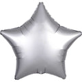 Platinum Satin Luxe Star Foil Balloon - 18"