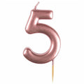 Number 5 Rose Gold Candle