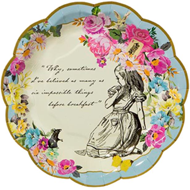 Alice in Wonderland Plates - 17cm (12pk)