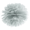 Silver Pom Pom Decoration - 25cm